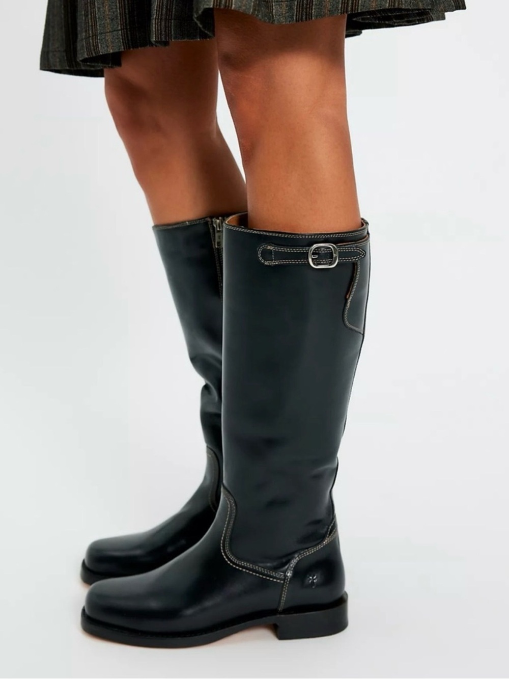 Frye Campus Low Heel Tall Riding Boots black